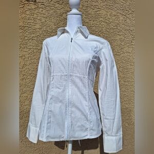 White Classic Zip-Up Shirt